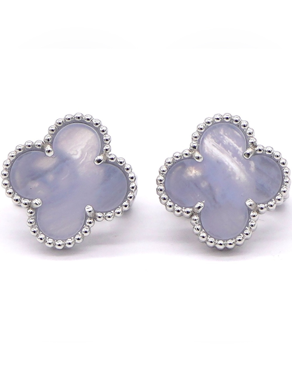 Van Cleef & Arpels chalcedony Clover Stud Earrings - Picture 5 of 15